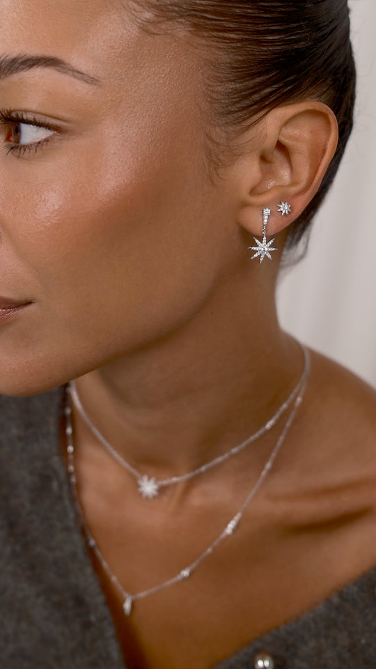 Daphne Pole Star Silver Earrings