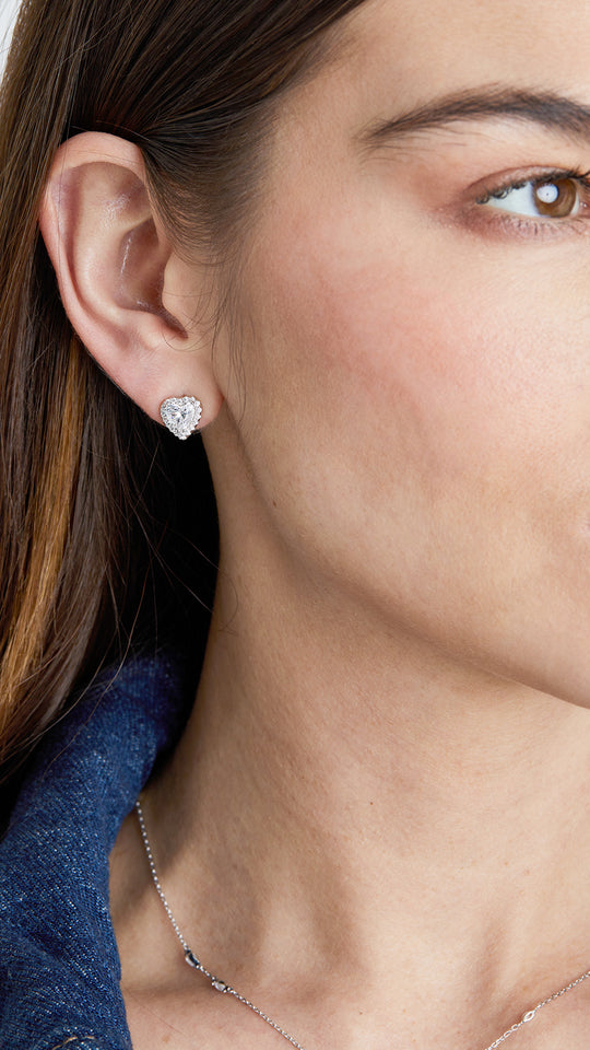 Sweetheart Silver Zircon Earrings