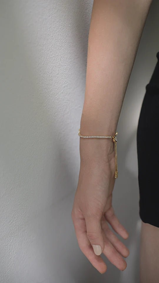Tennis Adjustable Bracelet 3mm Gold Plating - ARTSY SILVER