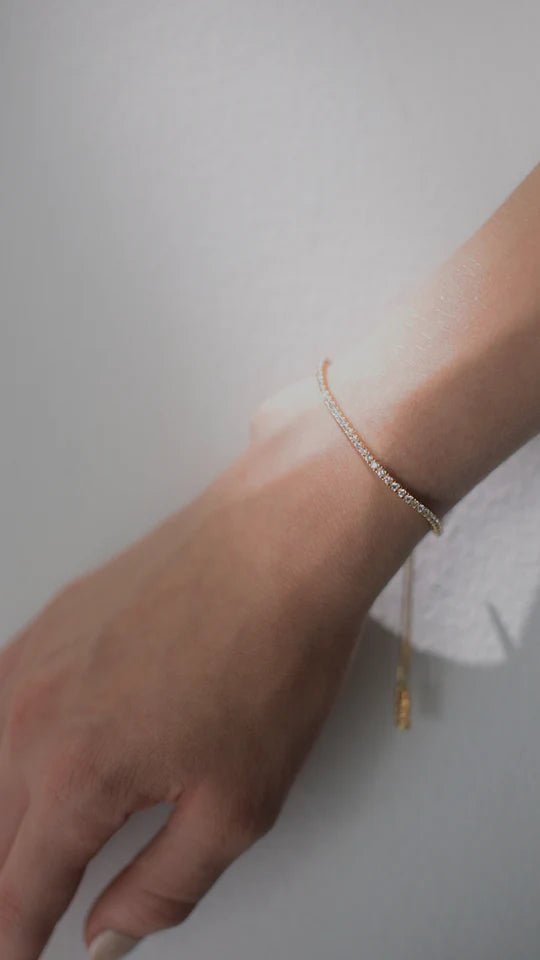 Tennis Adjustable Bracelet 3mm Gold Plating - ARTSY SILVER