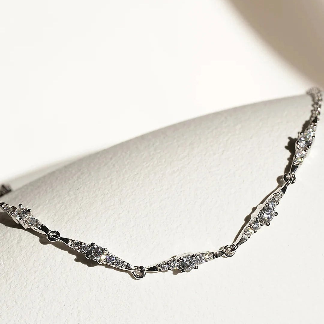 After Party Zircon Adjustable Bracelet - ARTSY SILVER