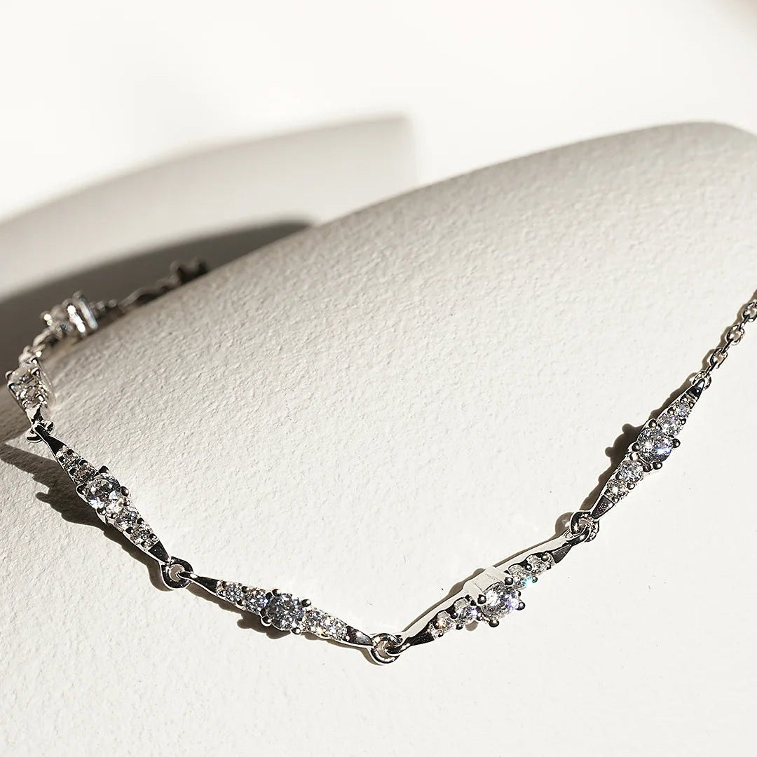 After Party Zircon Adjustable Bracelet - ARTSY SILVER