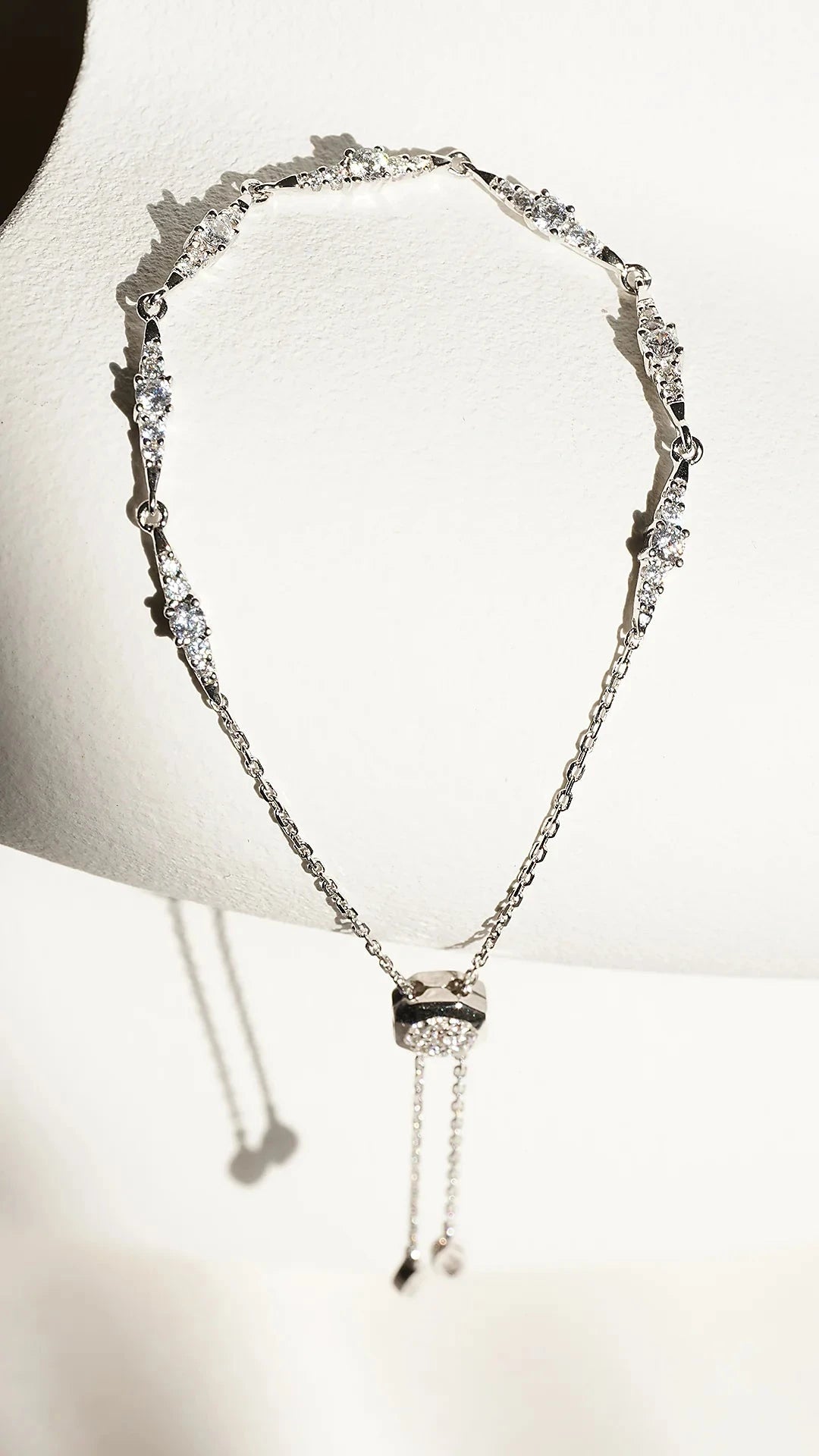 After Party Zircon Adjustable Bracelet - ARTSY SILVER