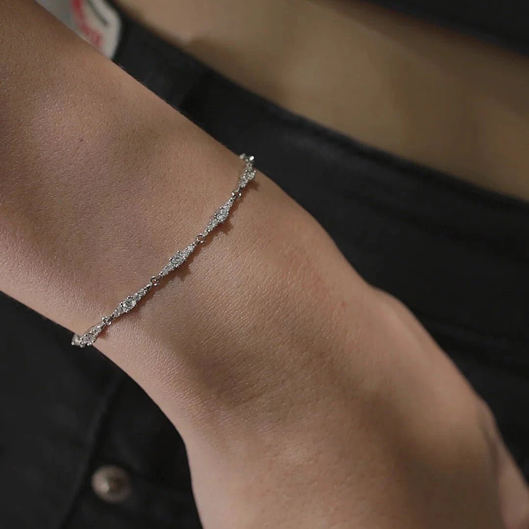 After Party Zircon Adjustable Bracelet - ARTSY SILVER