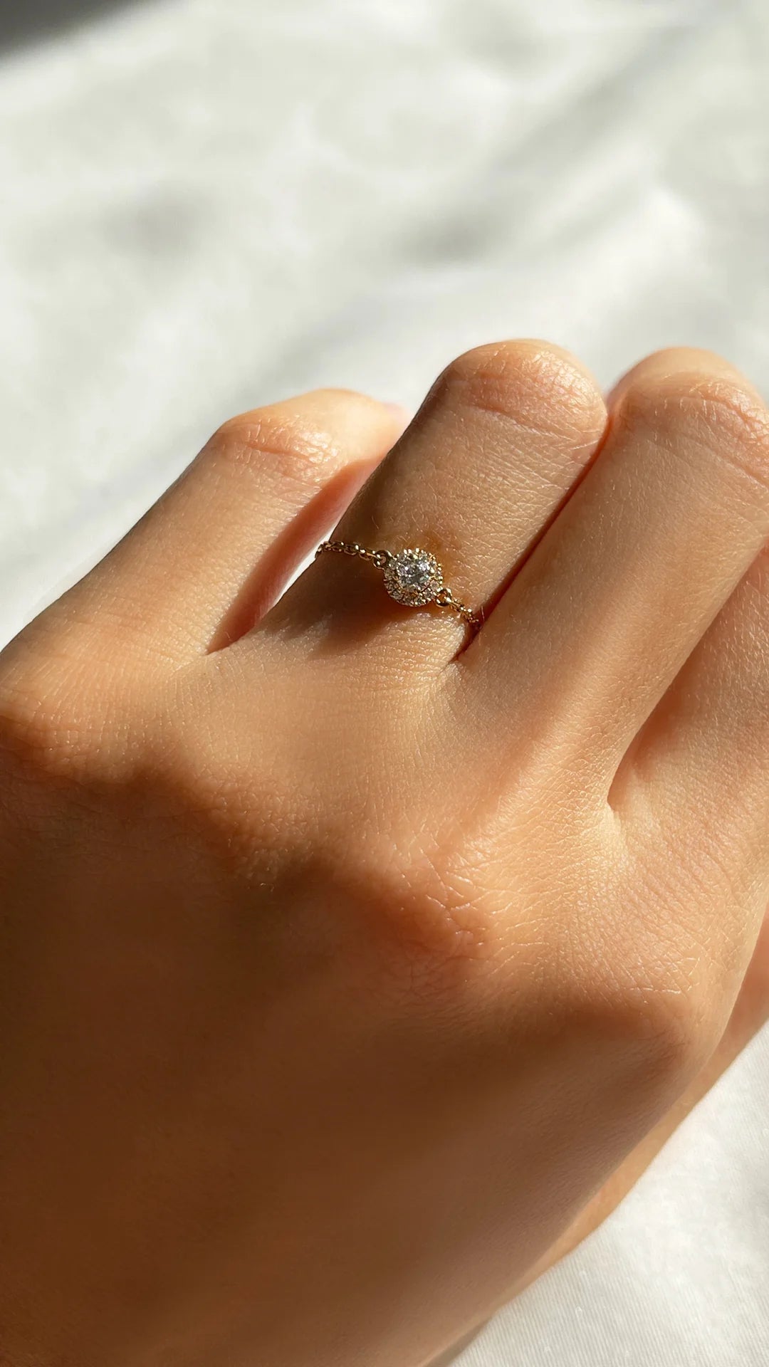 Angelic Aura Chain Adjustable Ring - ARTSY SILVER