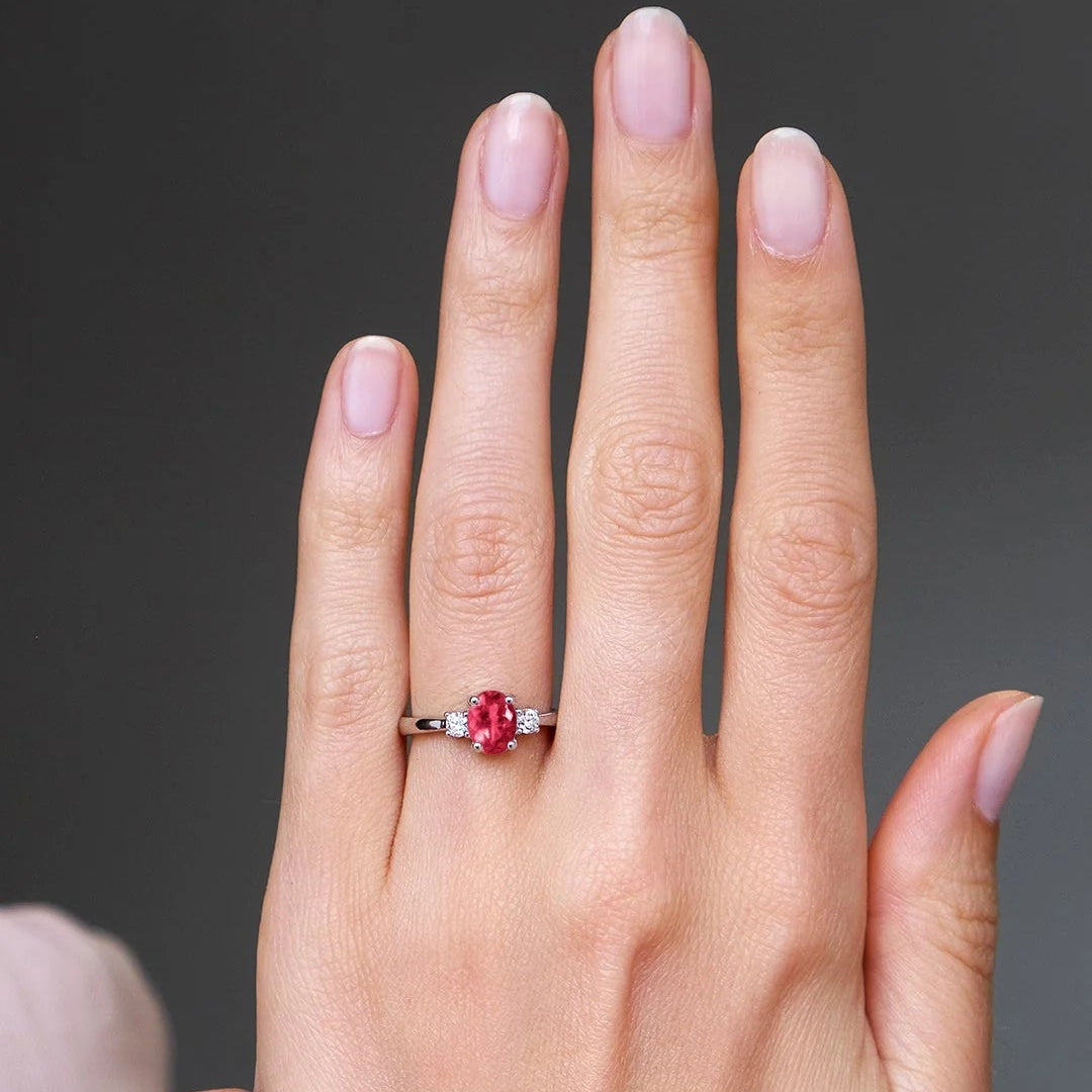 Beating Heart Ruby Promise Ring - ARTSY SILVER