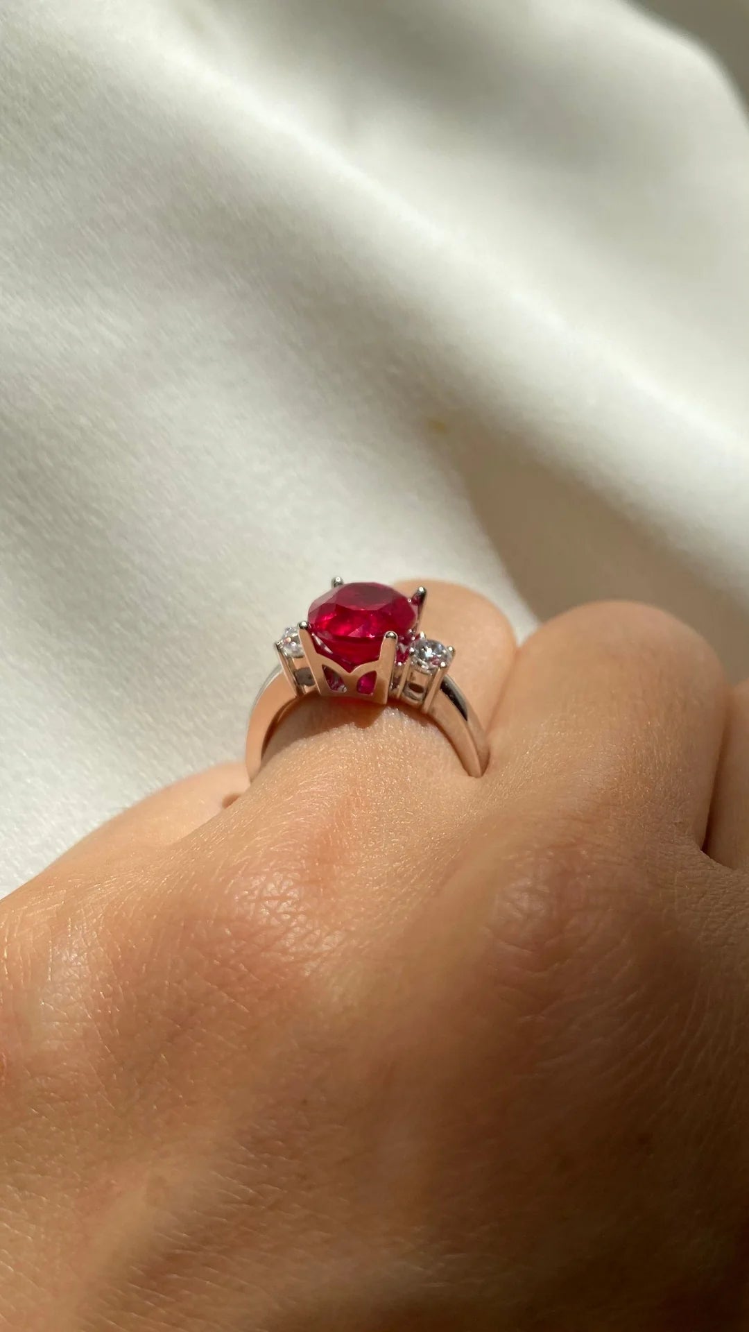Beating Heart Ruby Promise Ring