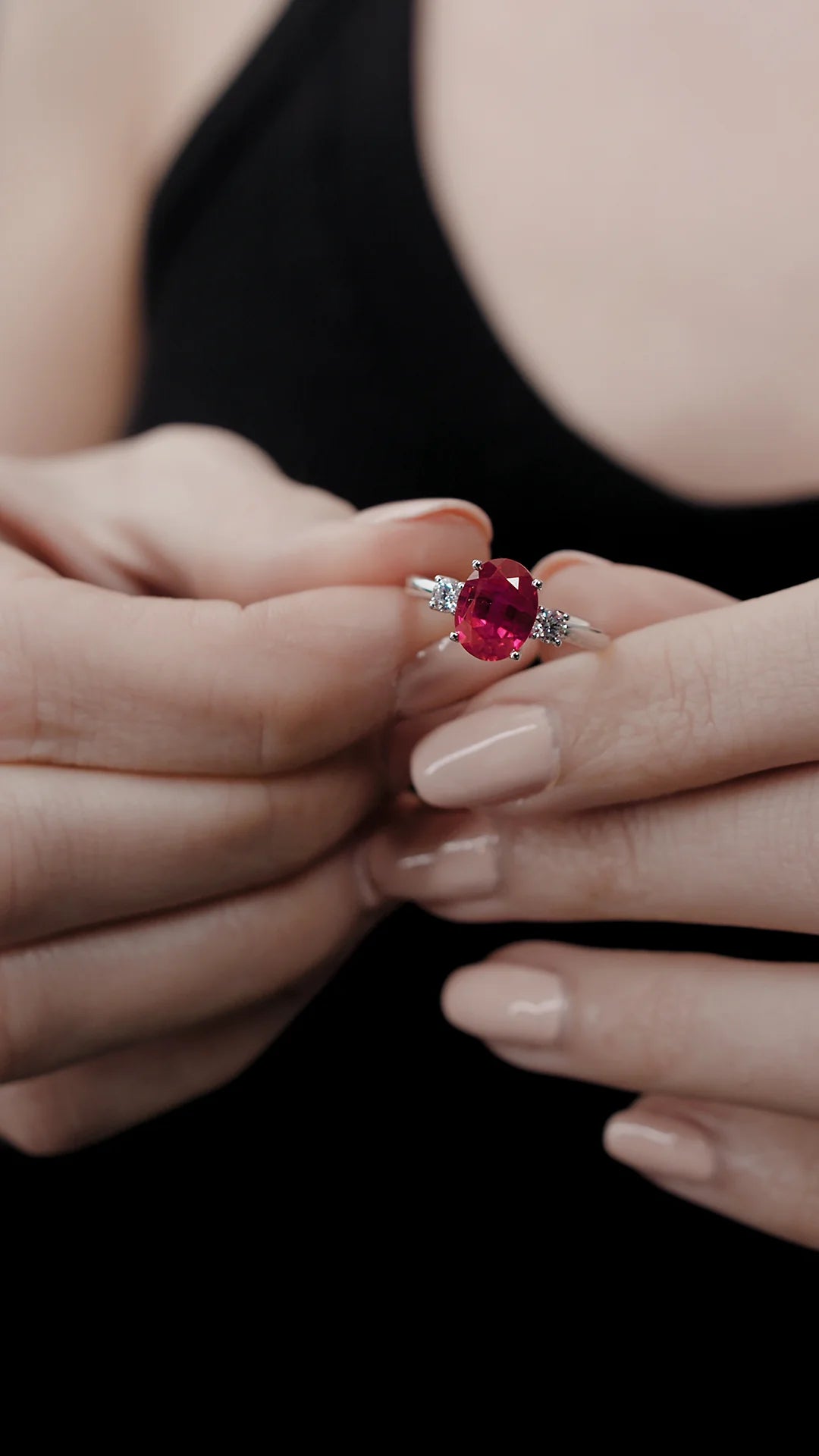 Beating Heart Ruby Promise Ring