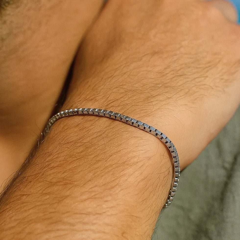 Box Silver Men Bracelet - ARTSY SILVER