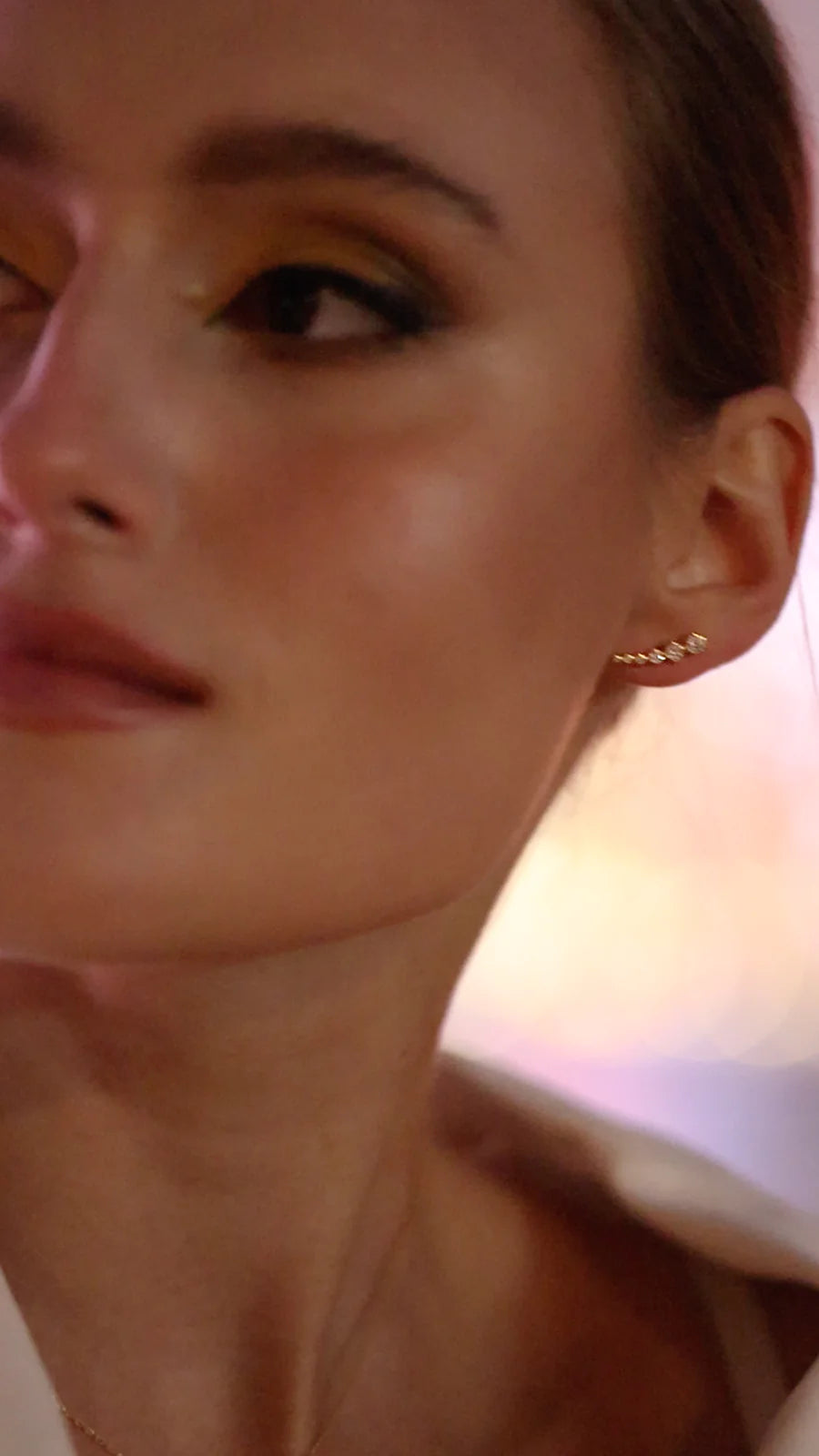 Bubble Zircon Ear Climber
