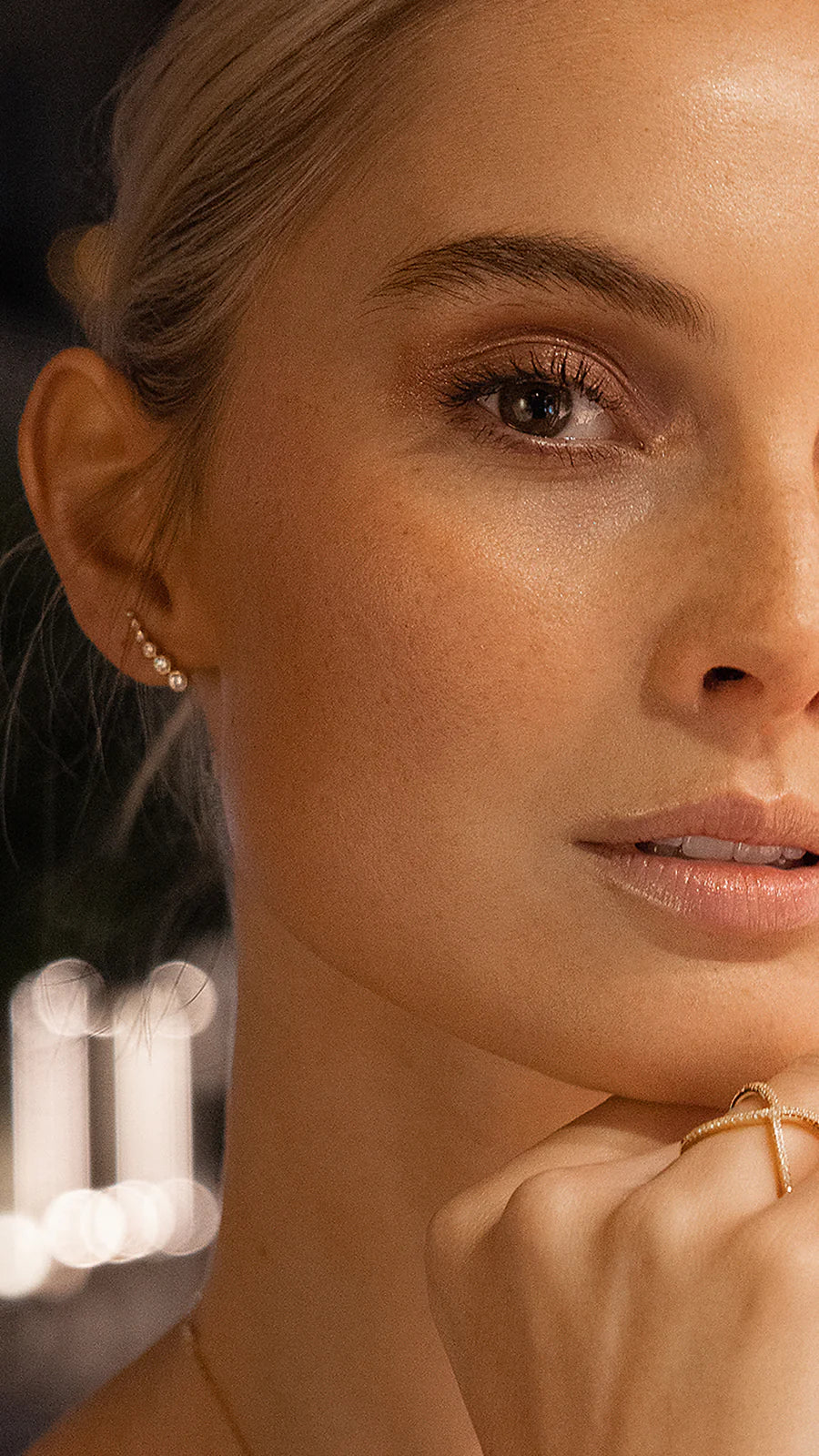 Bubble Zircon Ear Climber