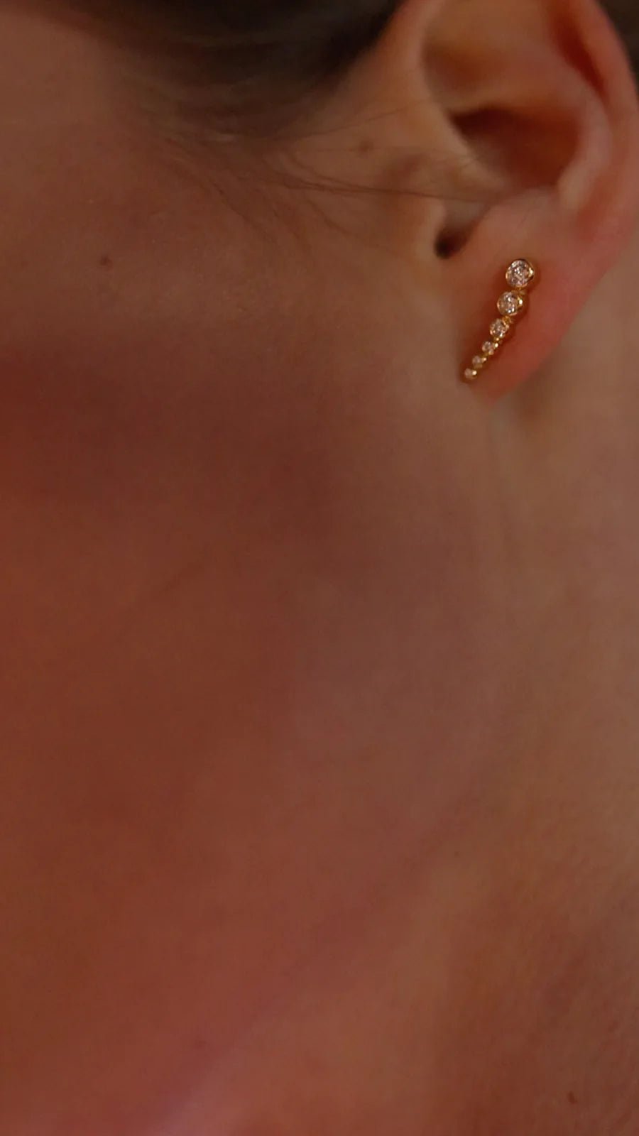 Bubble Zircon Ear Climber - ARTSY SILVER