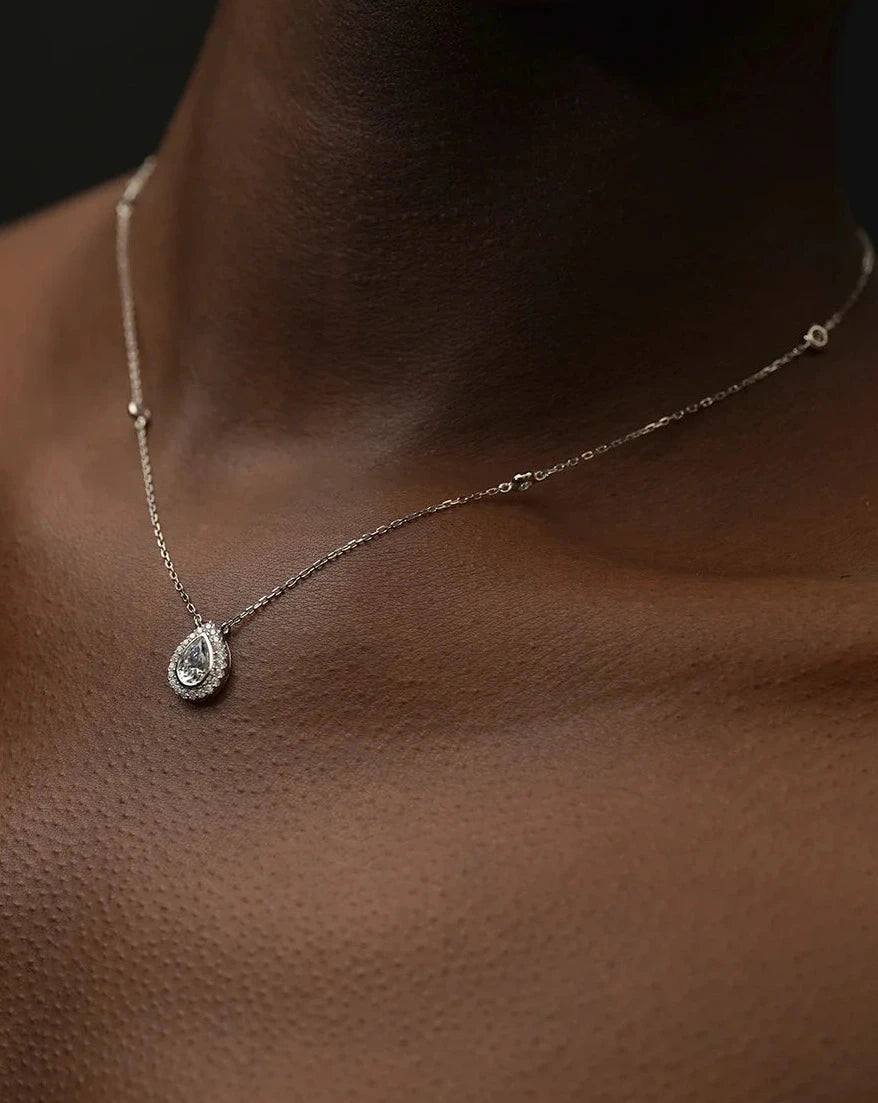 Swan Lake Pear Silver Necklace - ARTSY SILVER