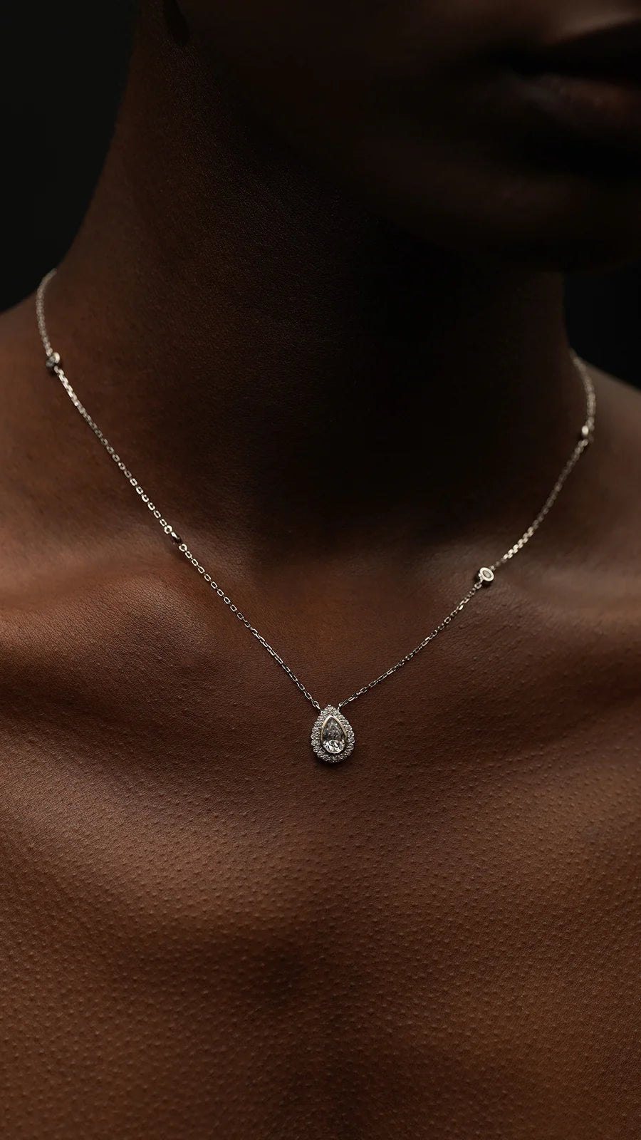 Swan Lake Pear Silver Necklace - ARTSY SILVER