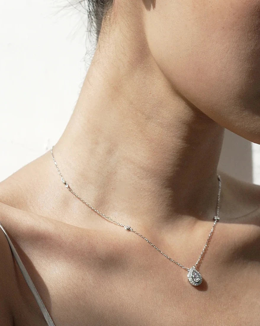 Swan Lake Pear Silver Necklace - ARTSY SILVER