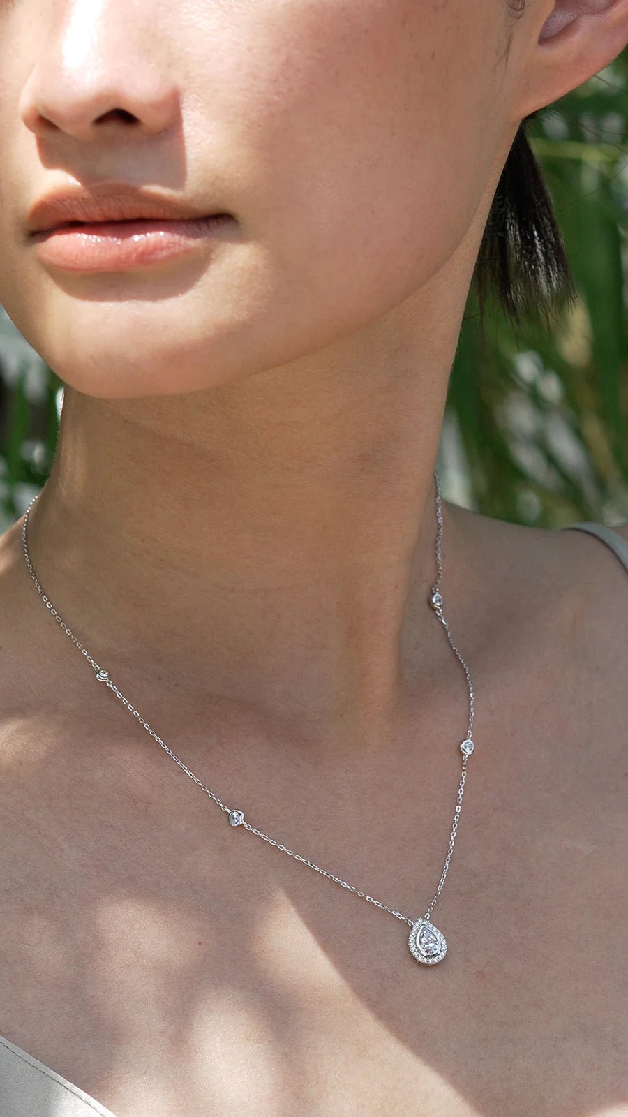 Swan Lake Pear Silver Necklace - ARTSY SILVER