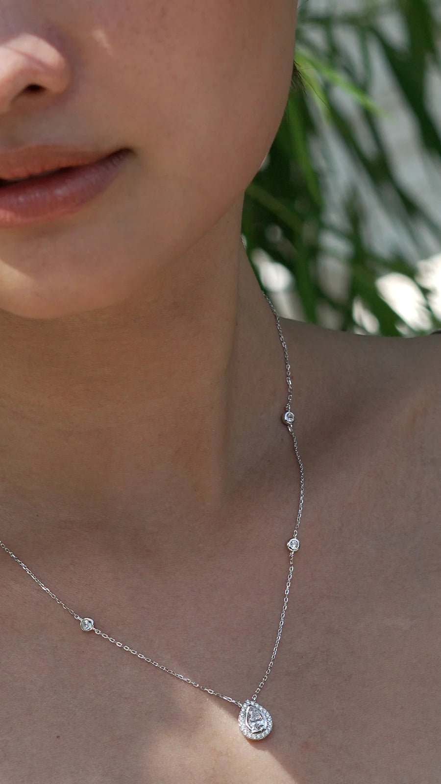 Swan Lake Pear Silver Necklace - ARTSY SILVER