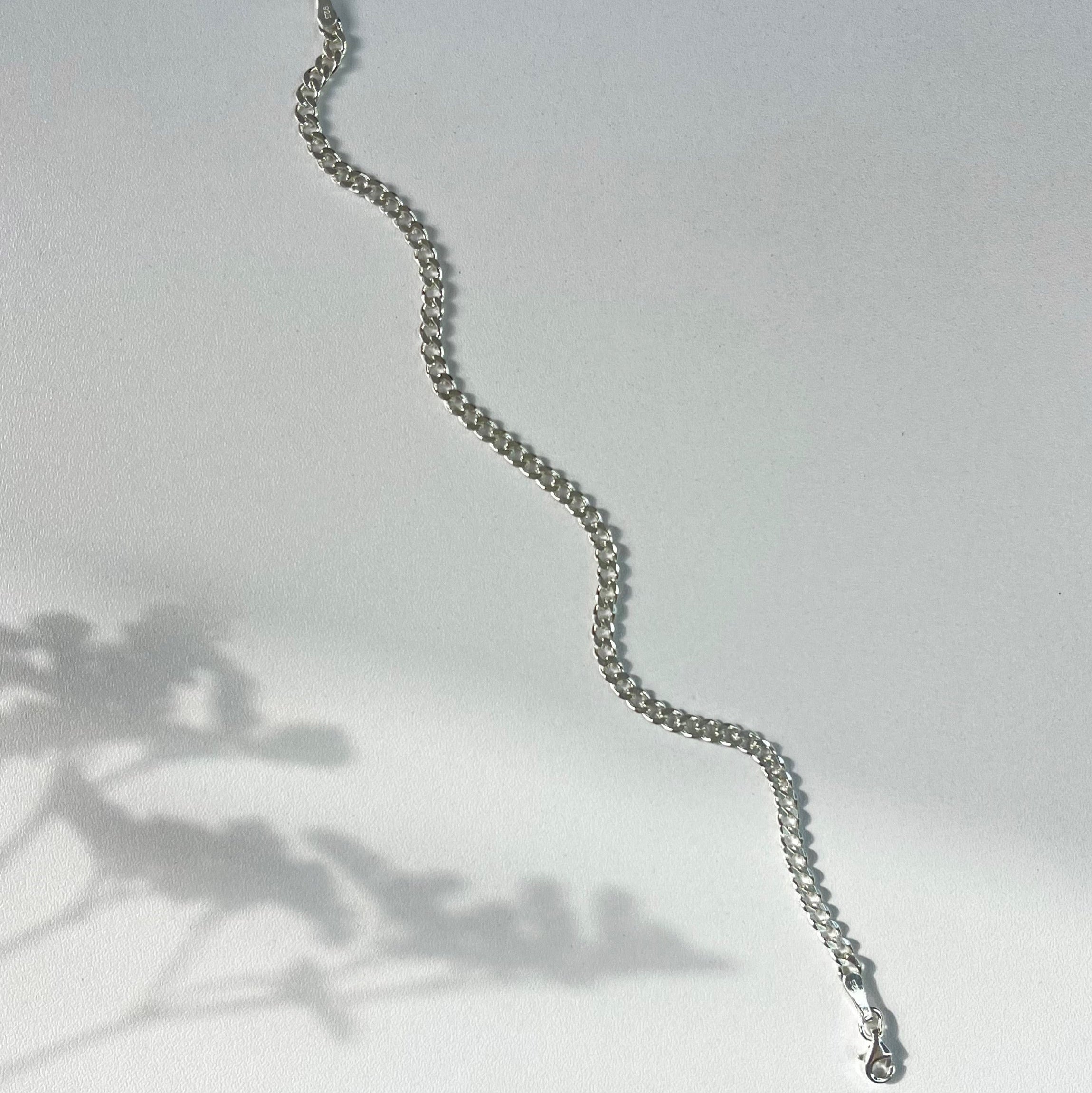Curb Silver Bracelet 3mm - ARTSY SILVER