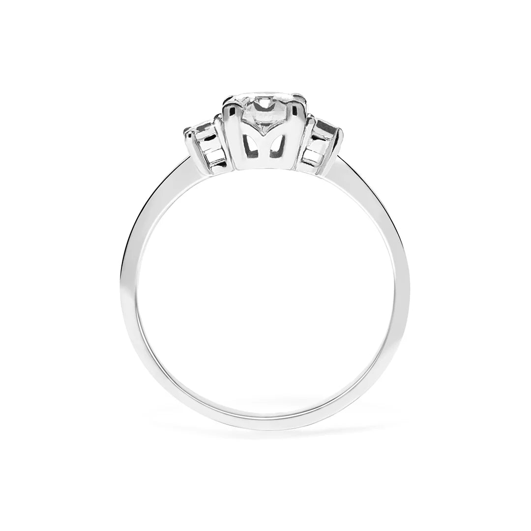 Dancing Ballerina Zircon Promise Ring - ARTSY SILVER