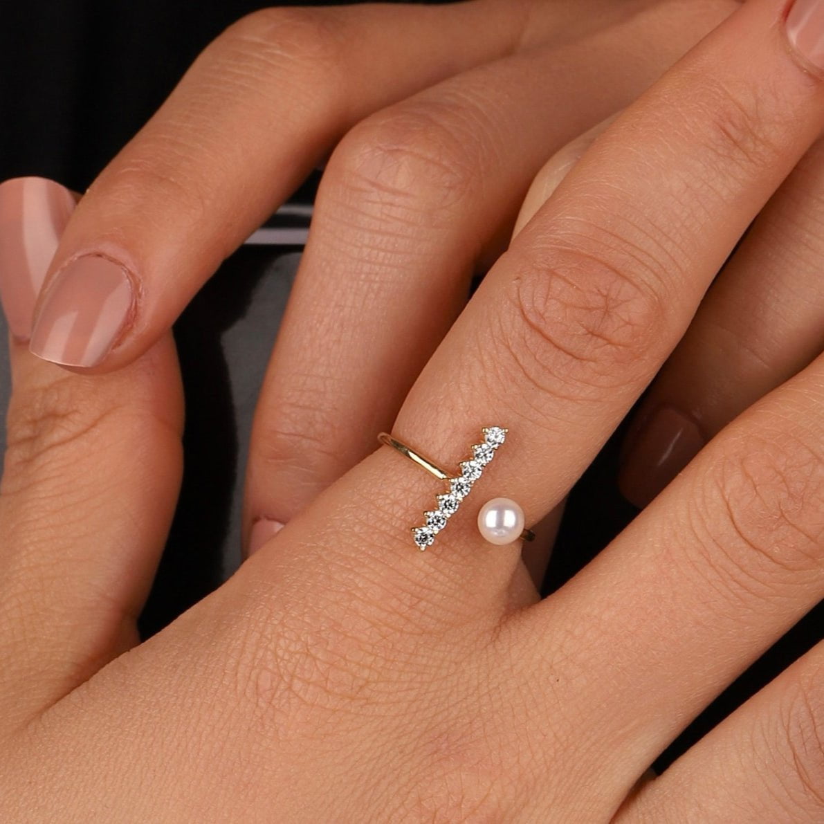 Divin Femininity Pearl Ring - ARTSY SILVER