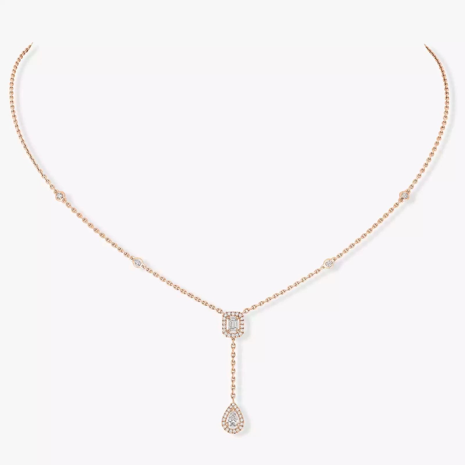 Emerald Drop Cuts Necklace - ARTSY SILVER