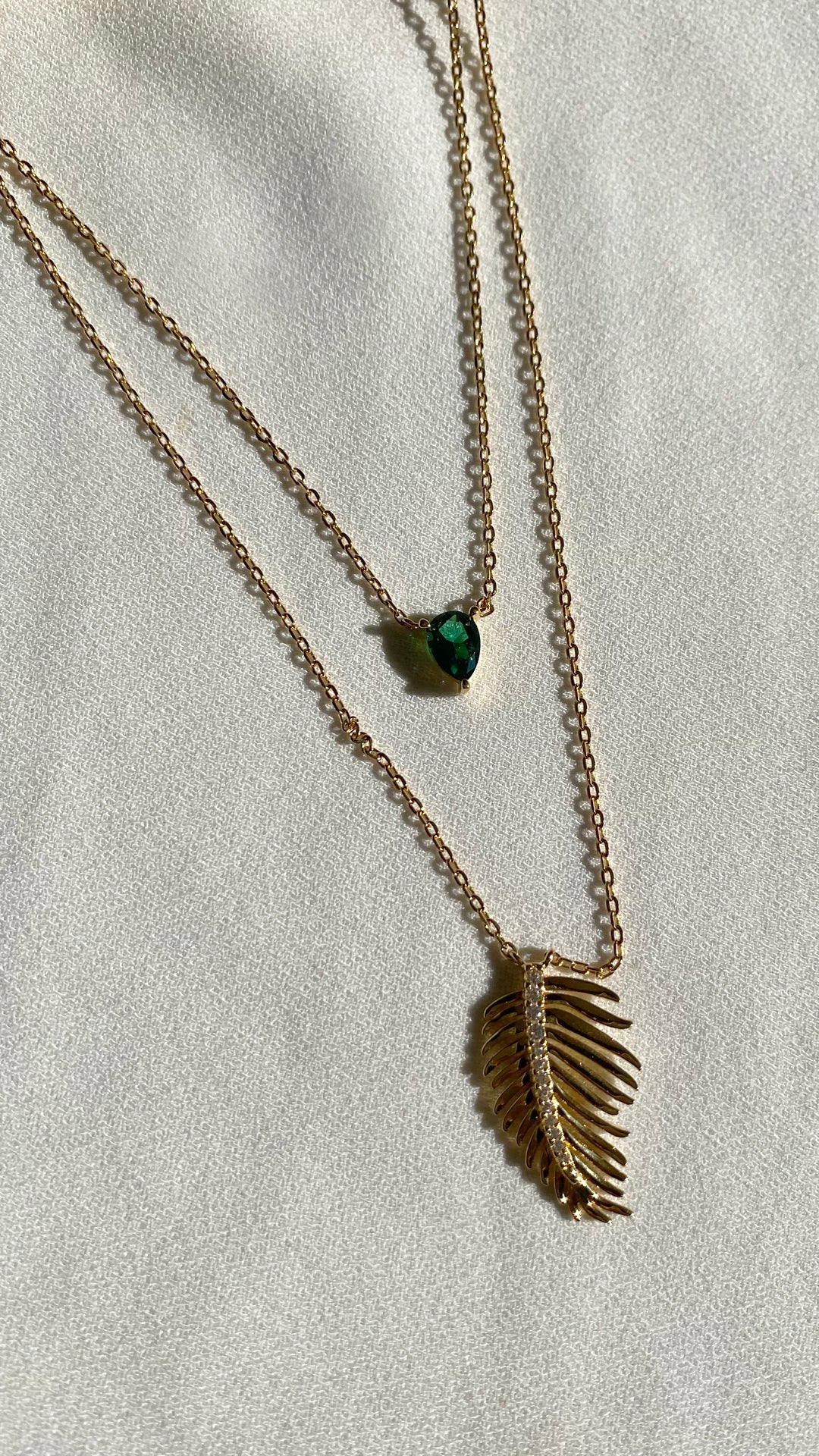 Bali Emerald Stone Necklace - ARTSY SILVER