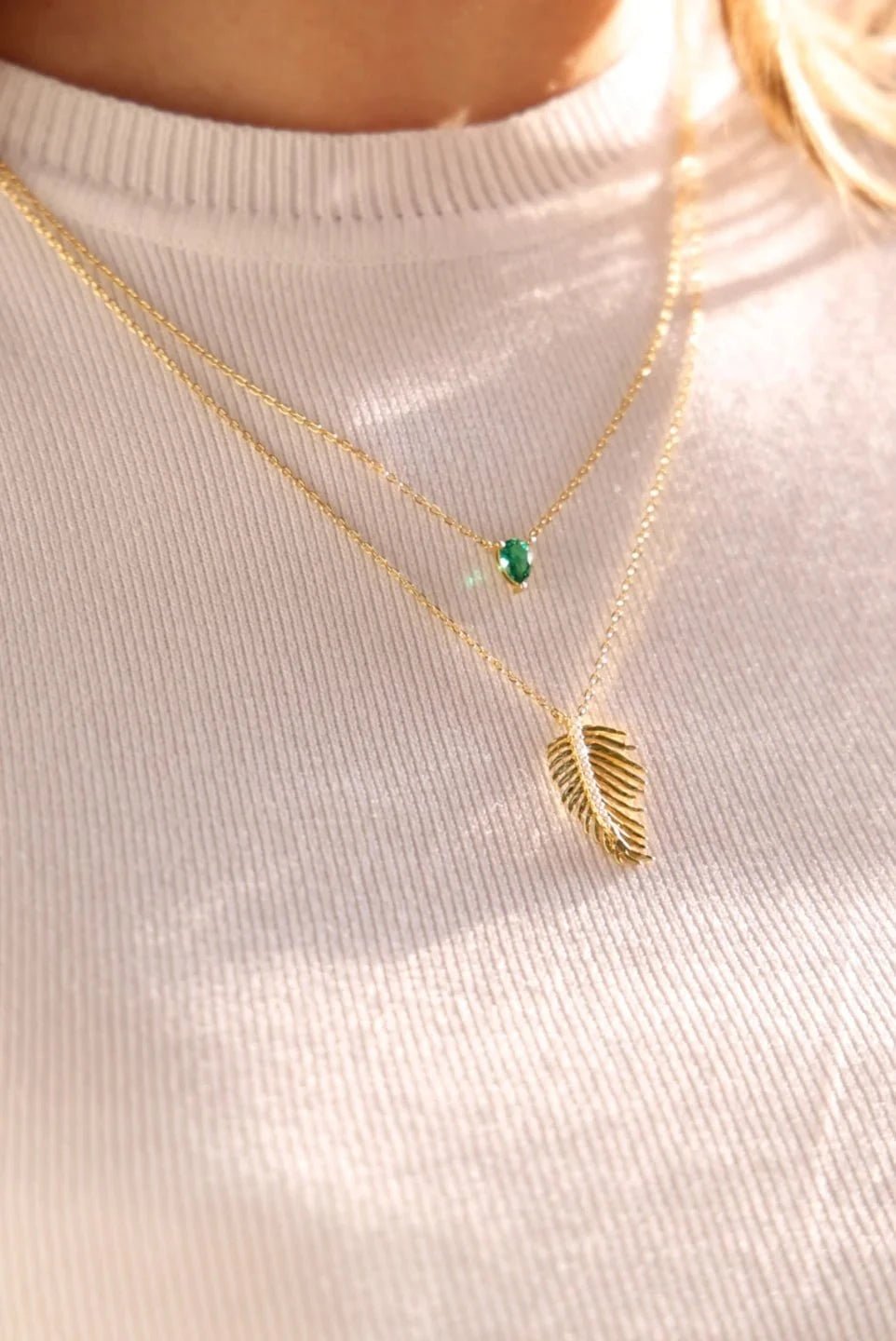 Bali Emerald Stone Necklace - ARTSY SILVER