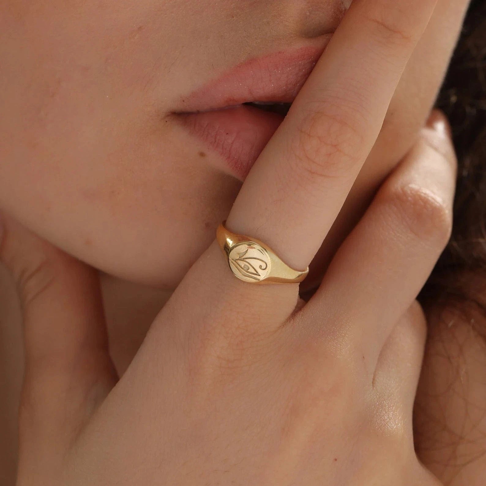 Eye Of Horus Signet Ring - ARTSY SILVER