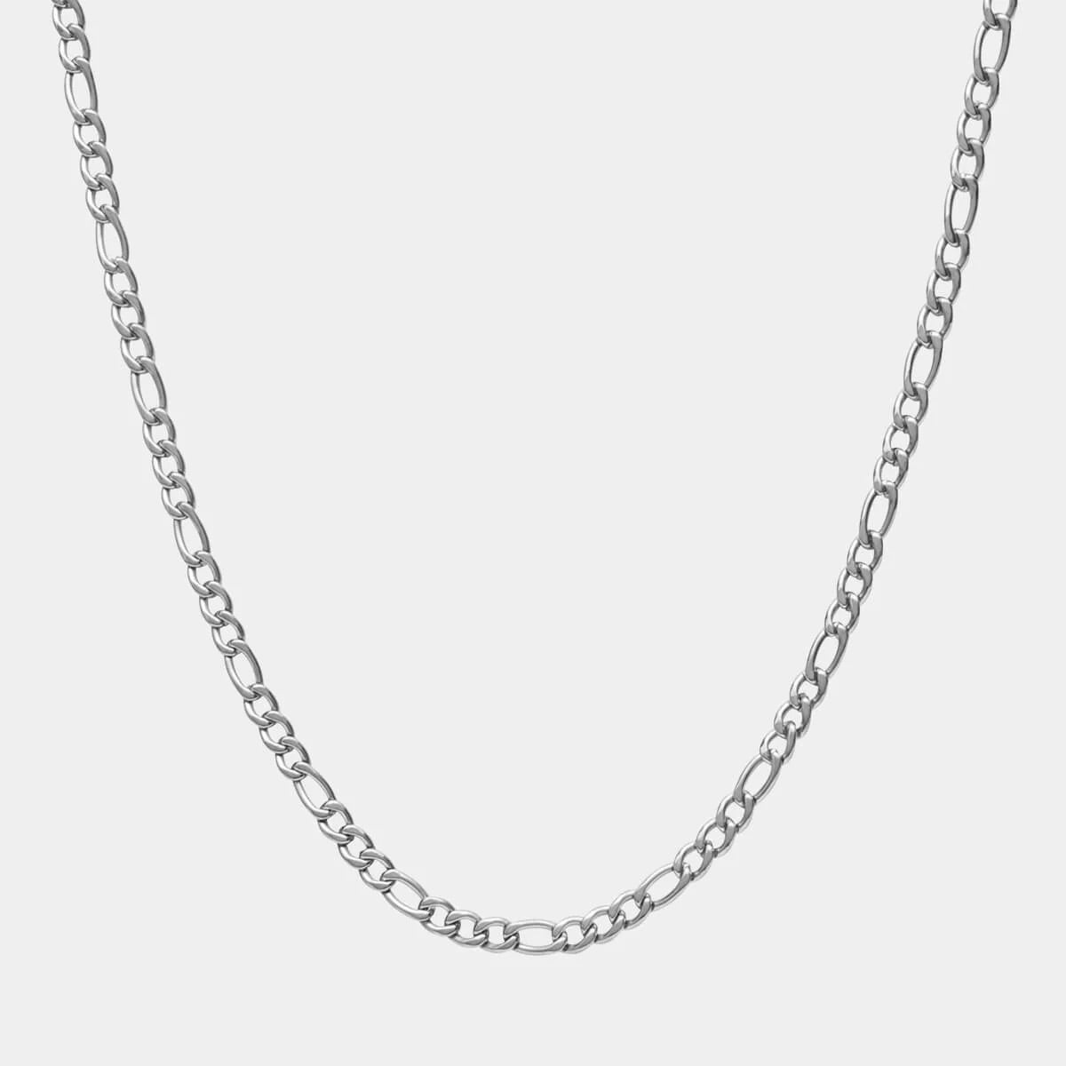 Figaro-Link-Chain-4mm-Silver