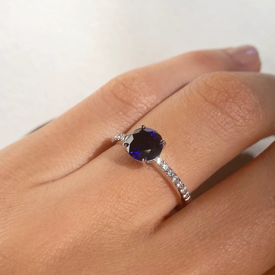 My Heart’s Keeper Blue Sapphire Ring - ARTSY SILVER