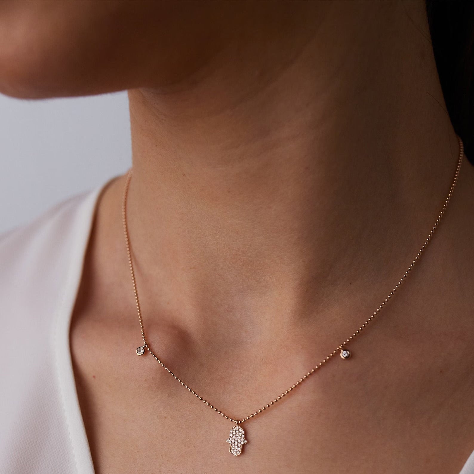 Hamsa Treasure Necklace - ARTSY SILVER