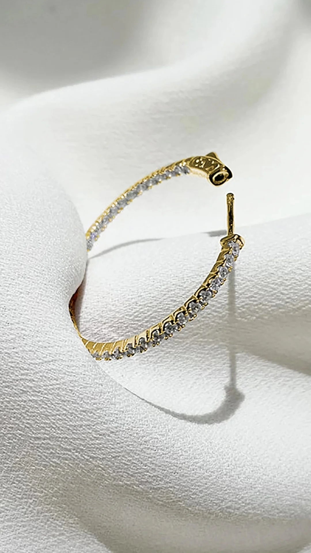 Glow Up Gold Plating Hoops Medium Size - ARTSY SILVER