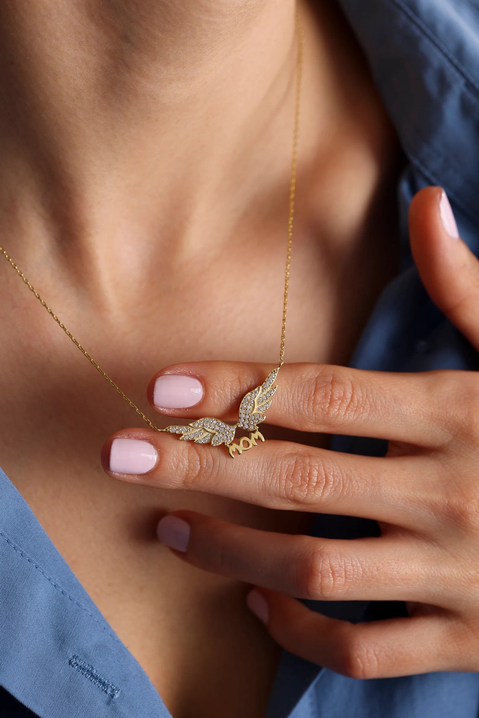 MOM Angel Gold Plating Necklace - ARTSY SILVER