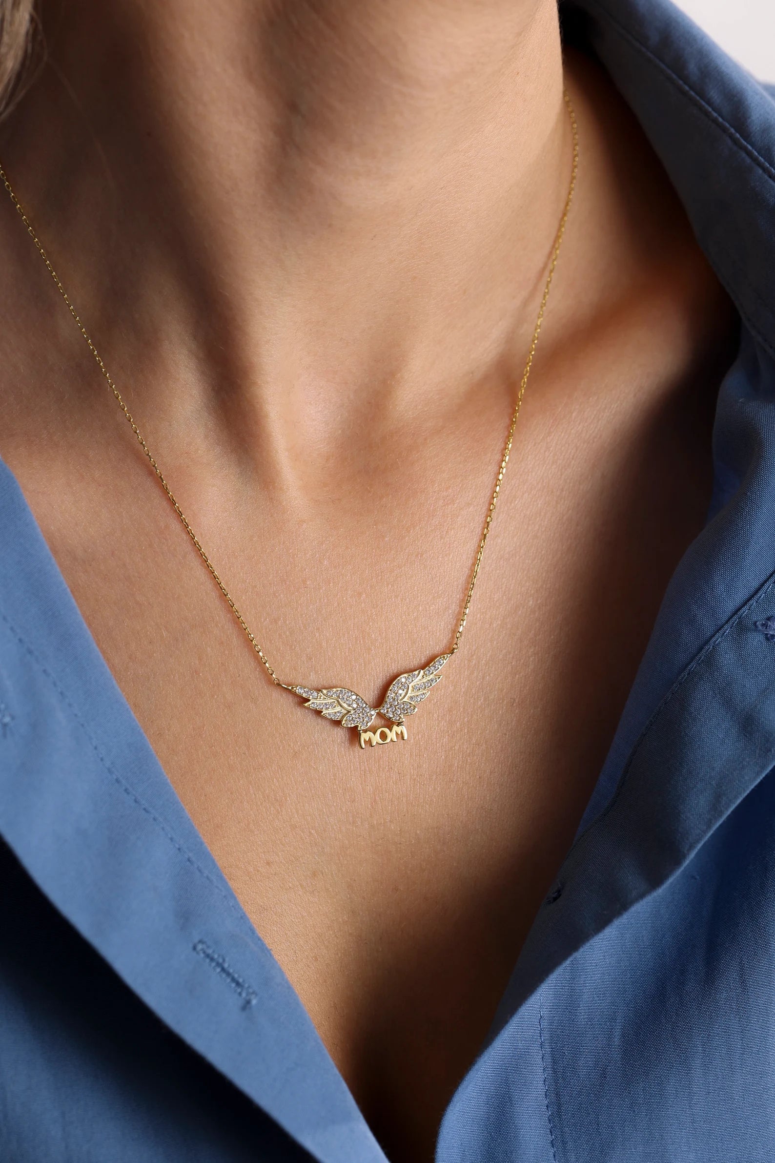 MOM Angel Gold Plating Necklace - ARTSY SILVER