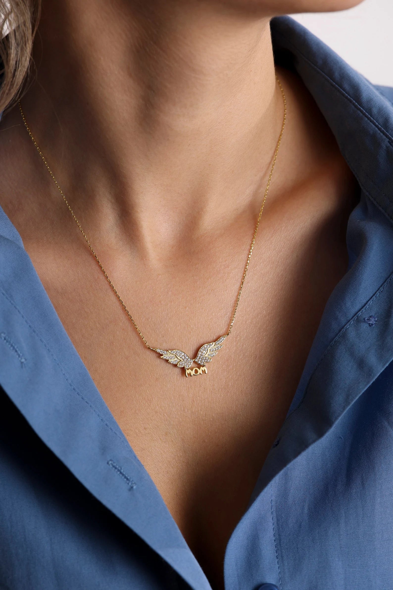 MOM Angel Gold Plating Necklace - ARTSY SILVER