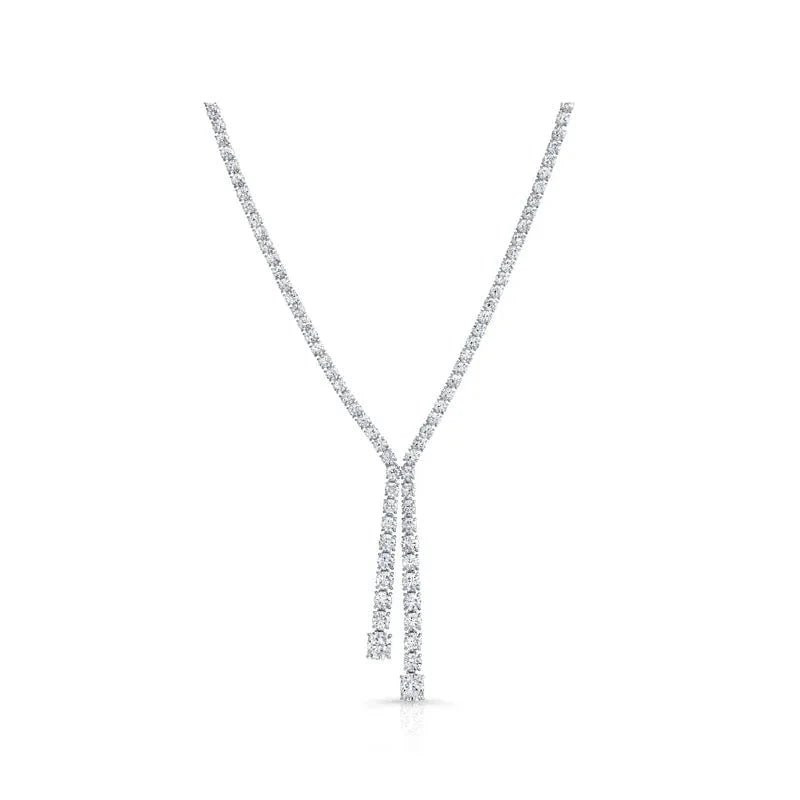 Lariat Tennis Necklace - ARTSY SILVER