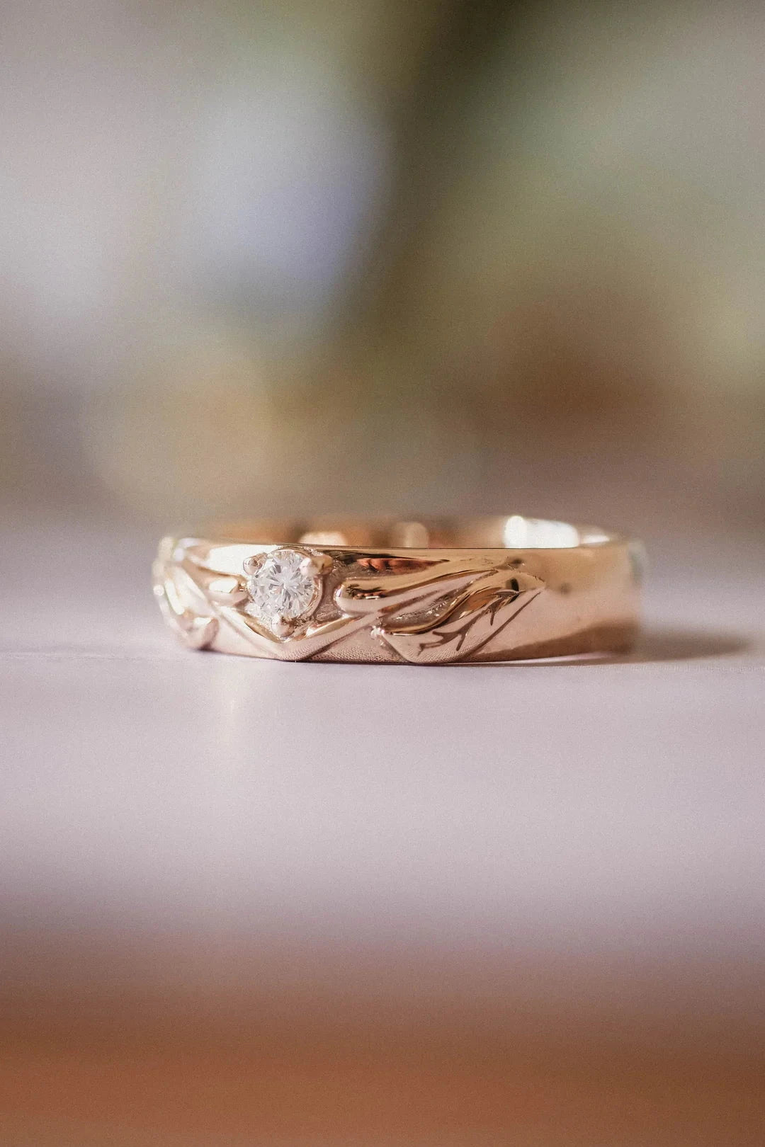 Leaf Design Band - ARTSY SILVER