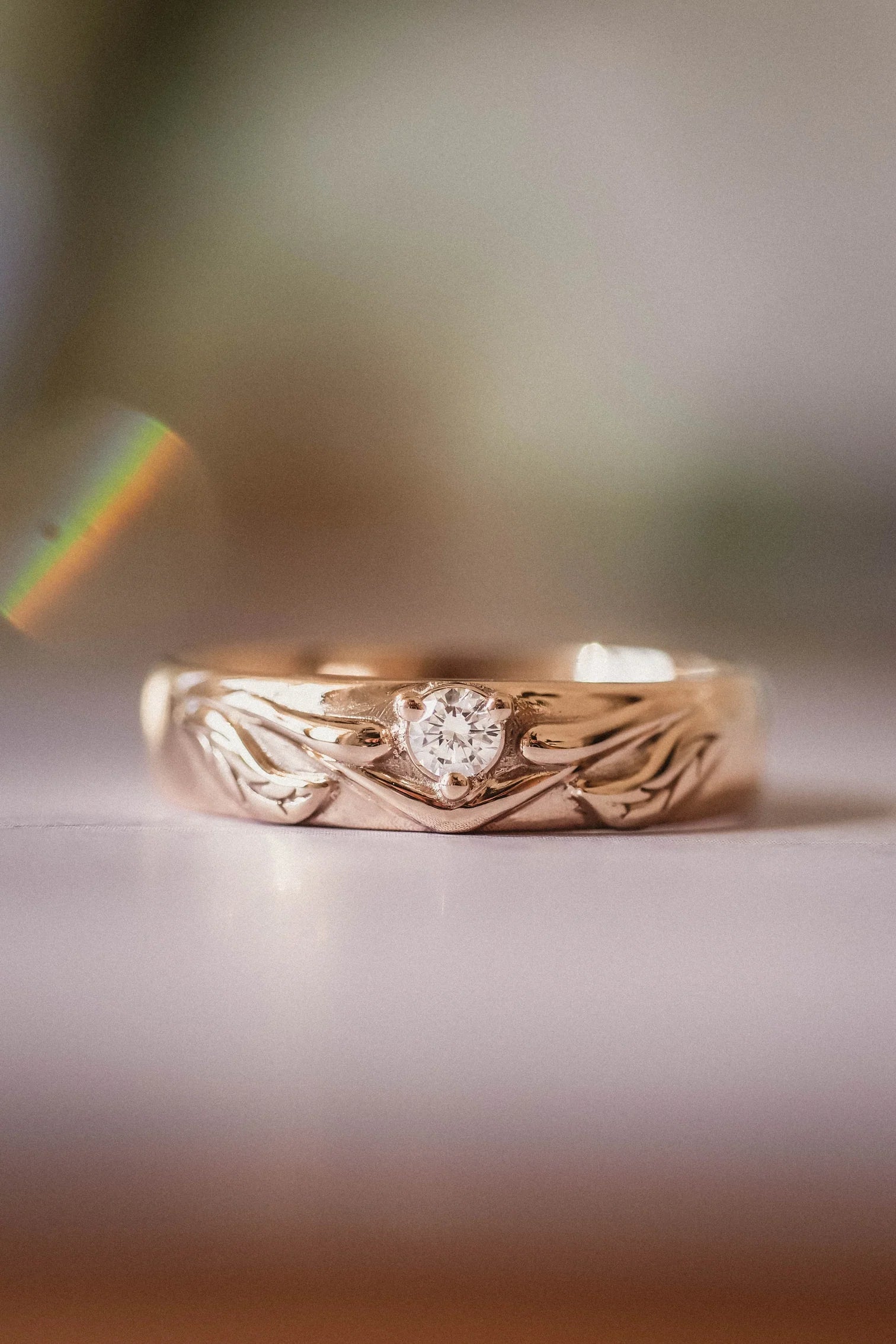 Leaf Design Band - ARTSY SILVER