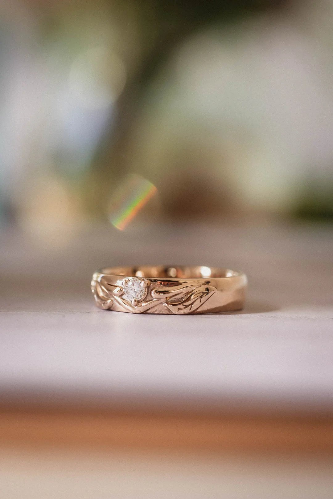 Leaf Design Band - ARTSY SILVER