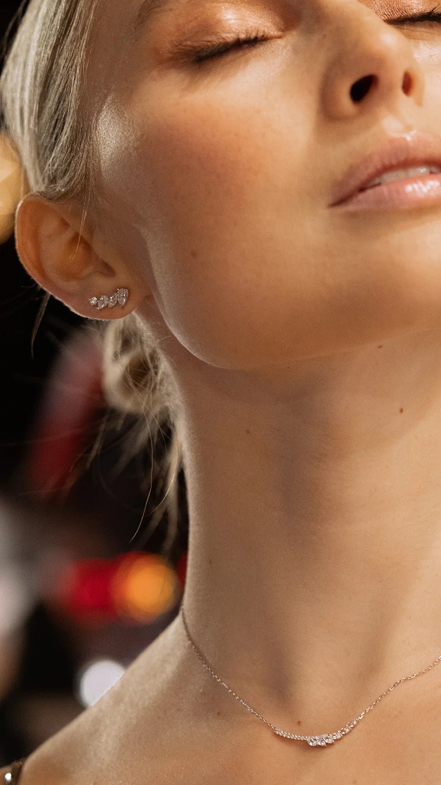 Leaf Zircon Silver Necklace - ARTSY SILVER