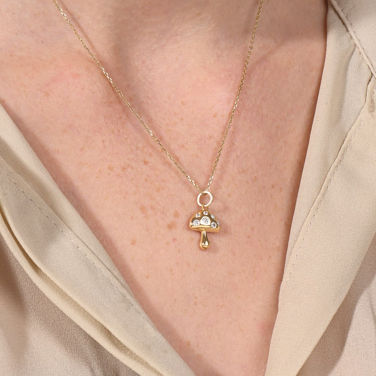 Little Mushroom Necklace - ARTSY SILVER