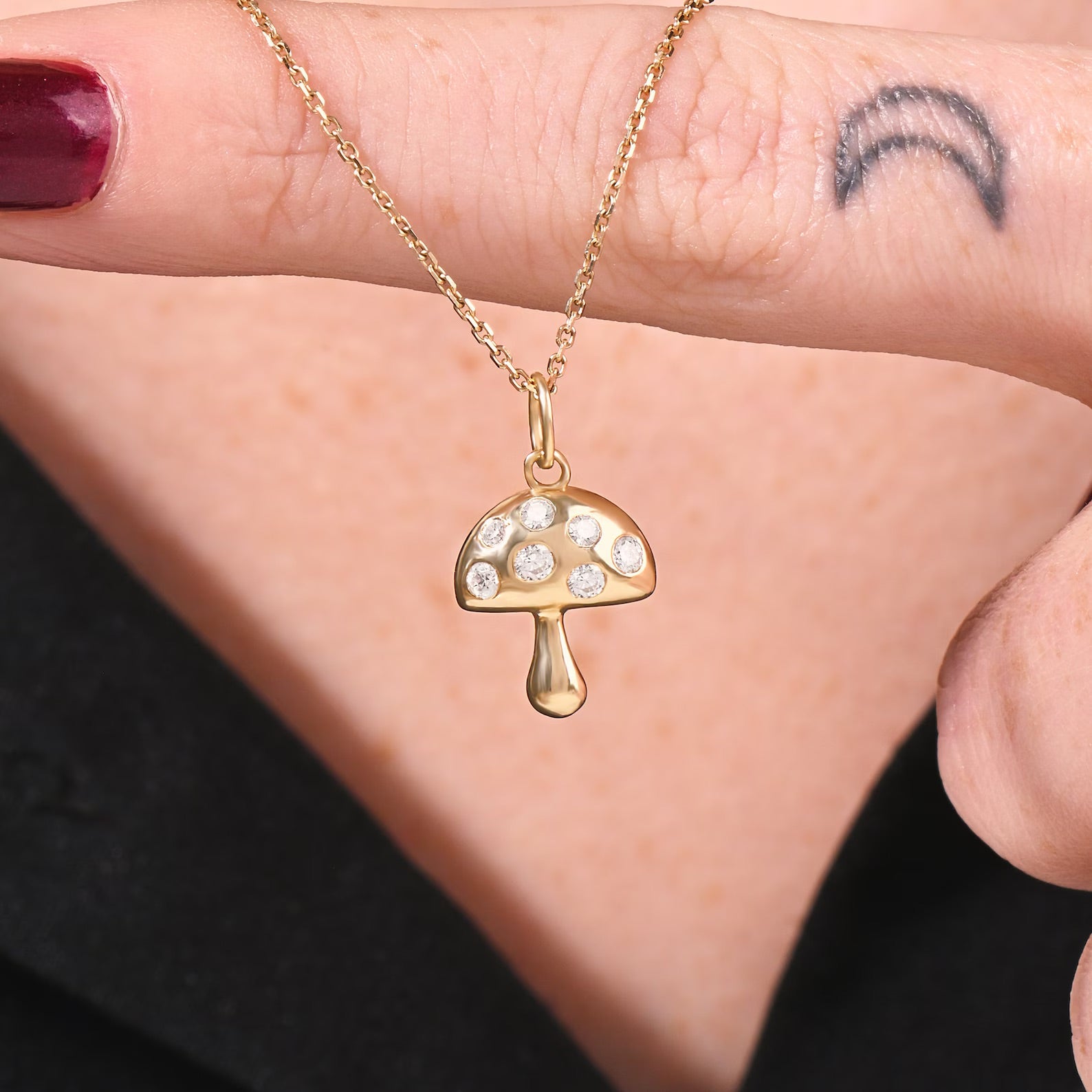 Little Mushroom Necklace - ARTSY SILVER