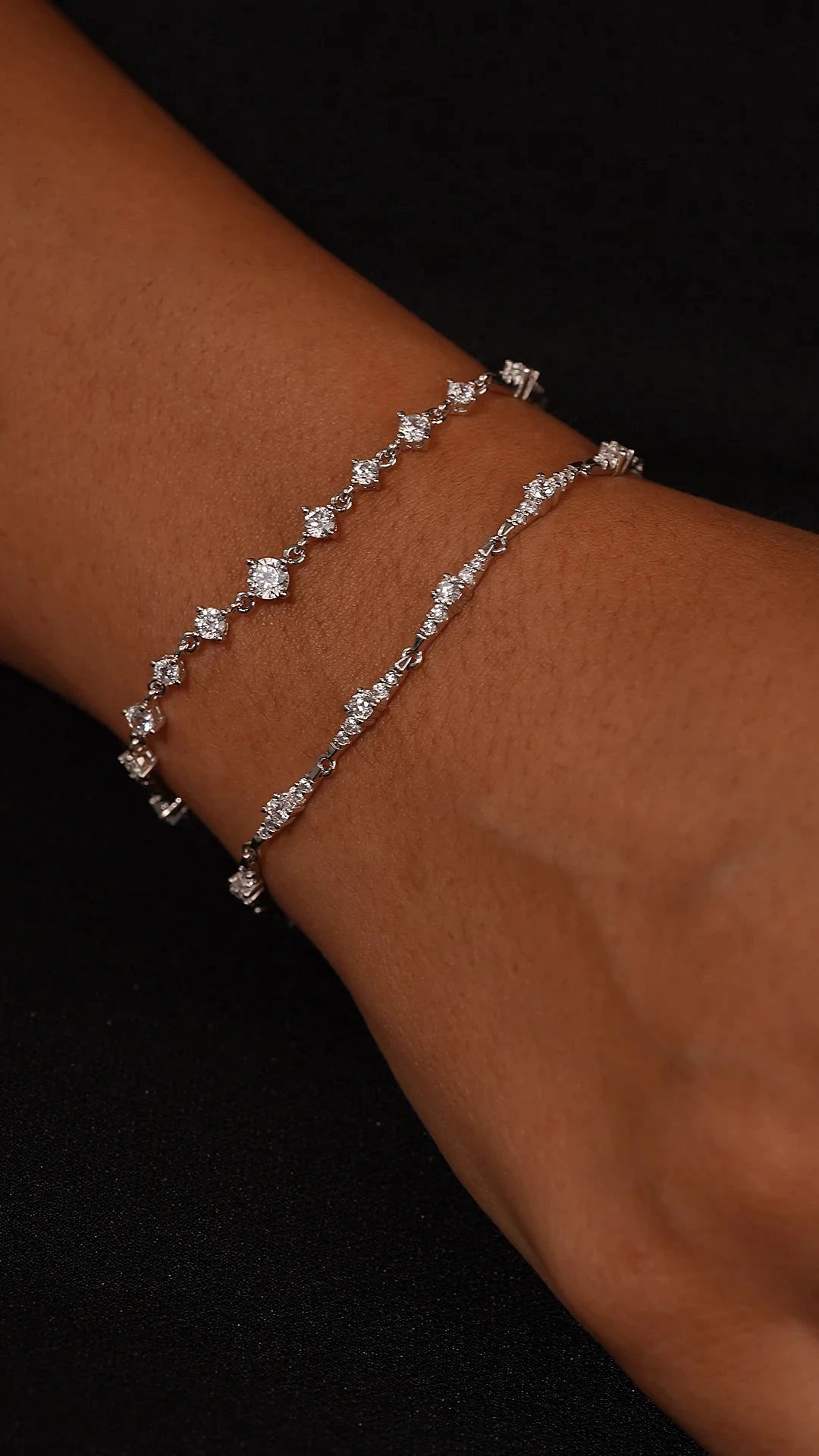 Twinkled Zircon Adjustable Bracelet - ARTSY SILVER