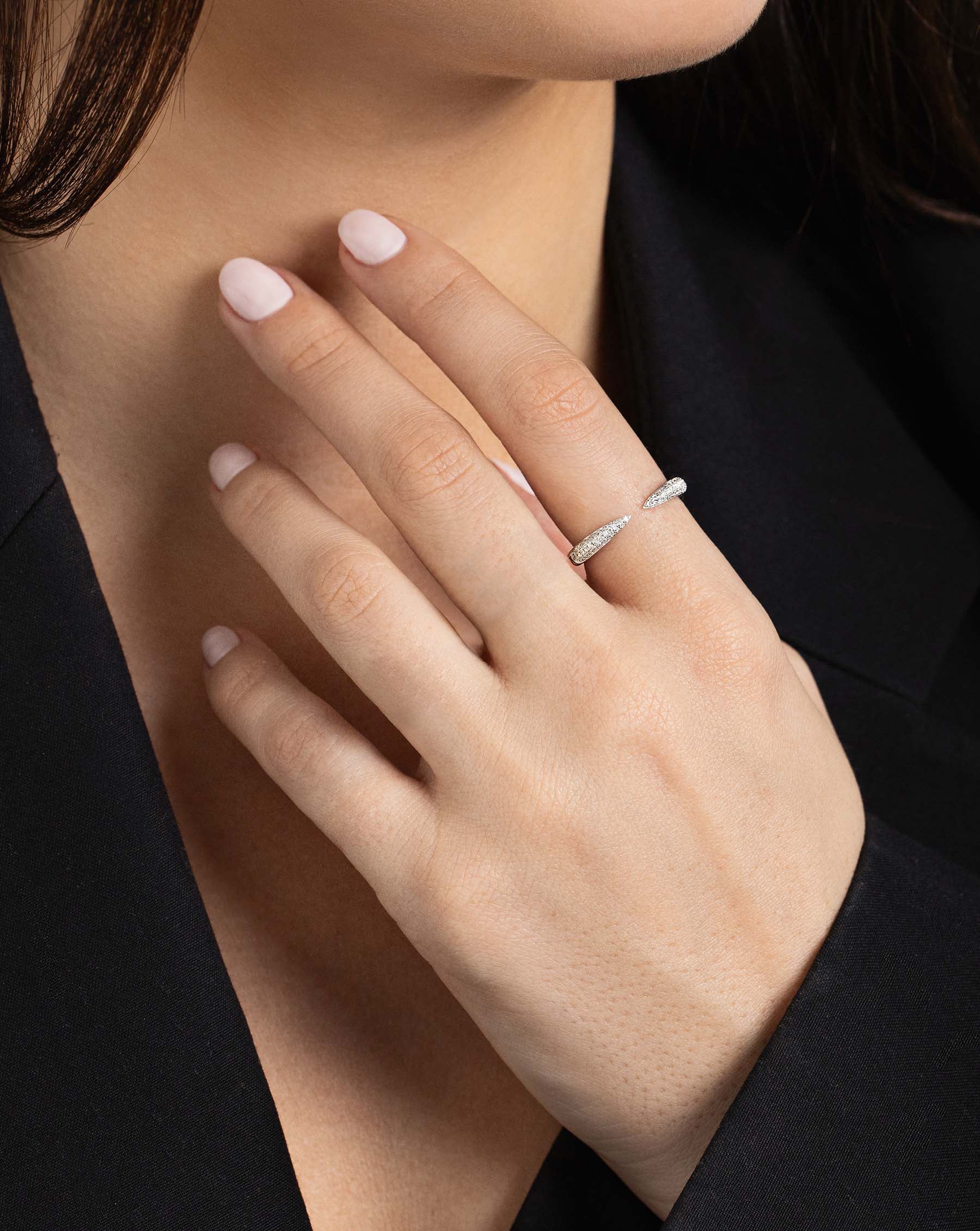 Triple Row Claw Silver Ring - ARTSY SILVER