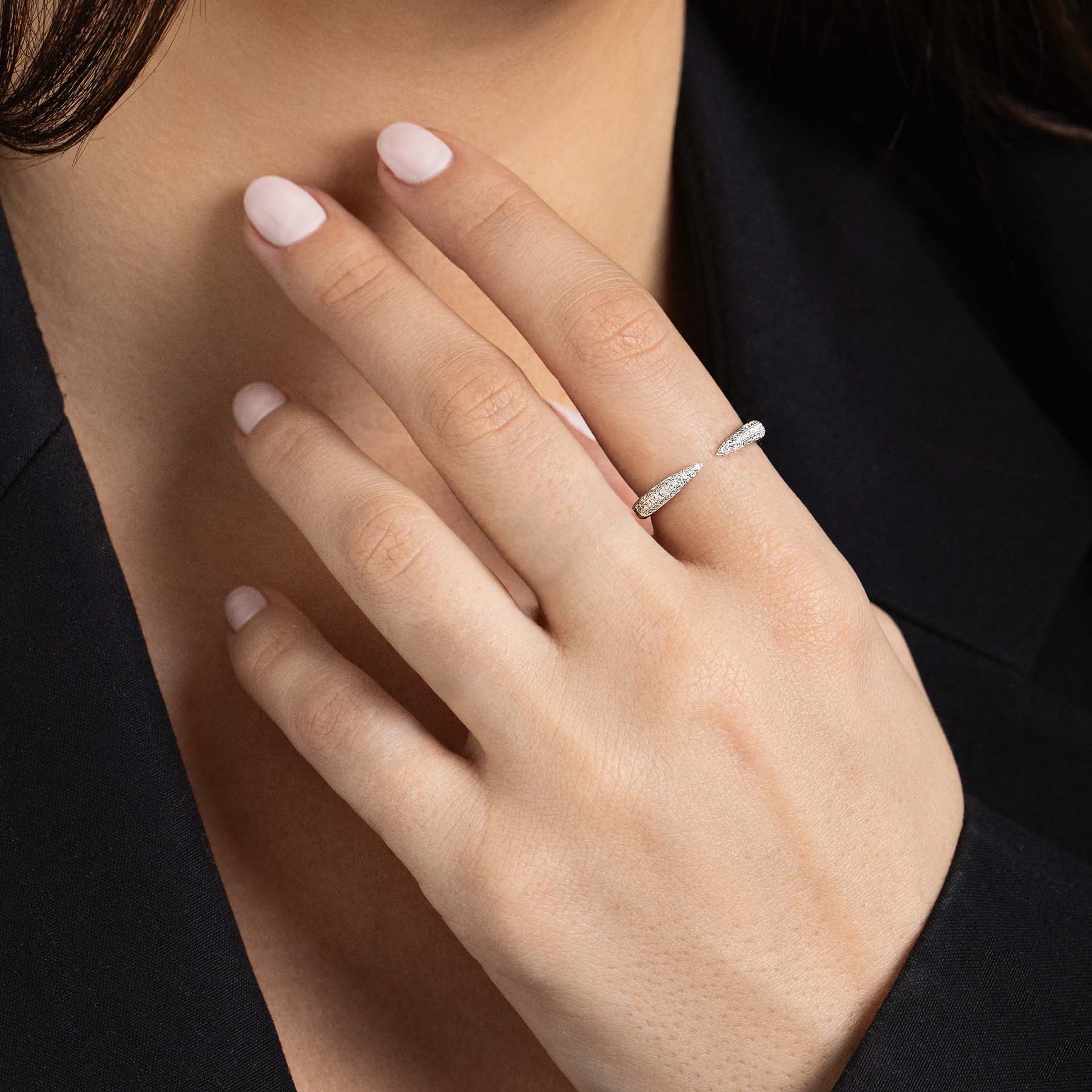 Triple Row Claw Silver Ring - ARTSY SILVER