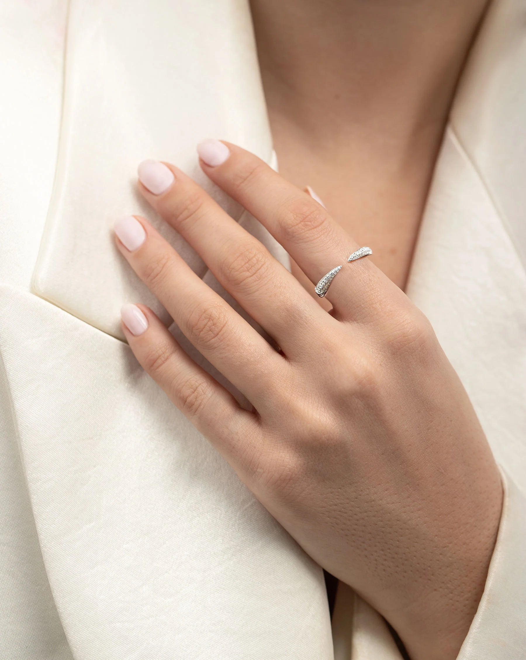 Triple Row Claw Silver Ring - ARTSY SILVER