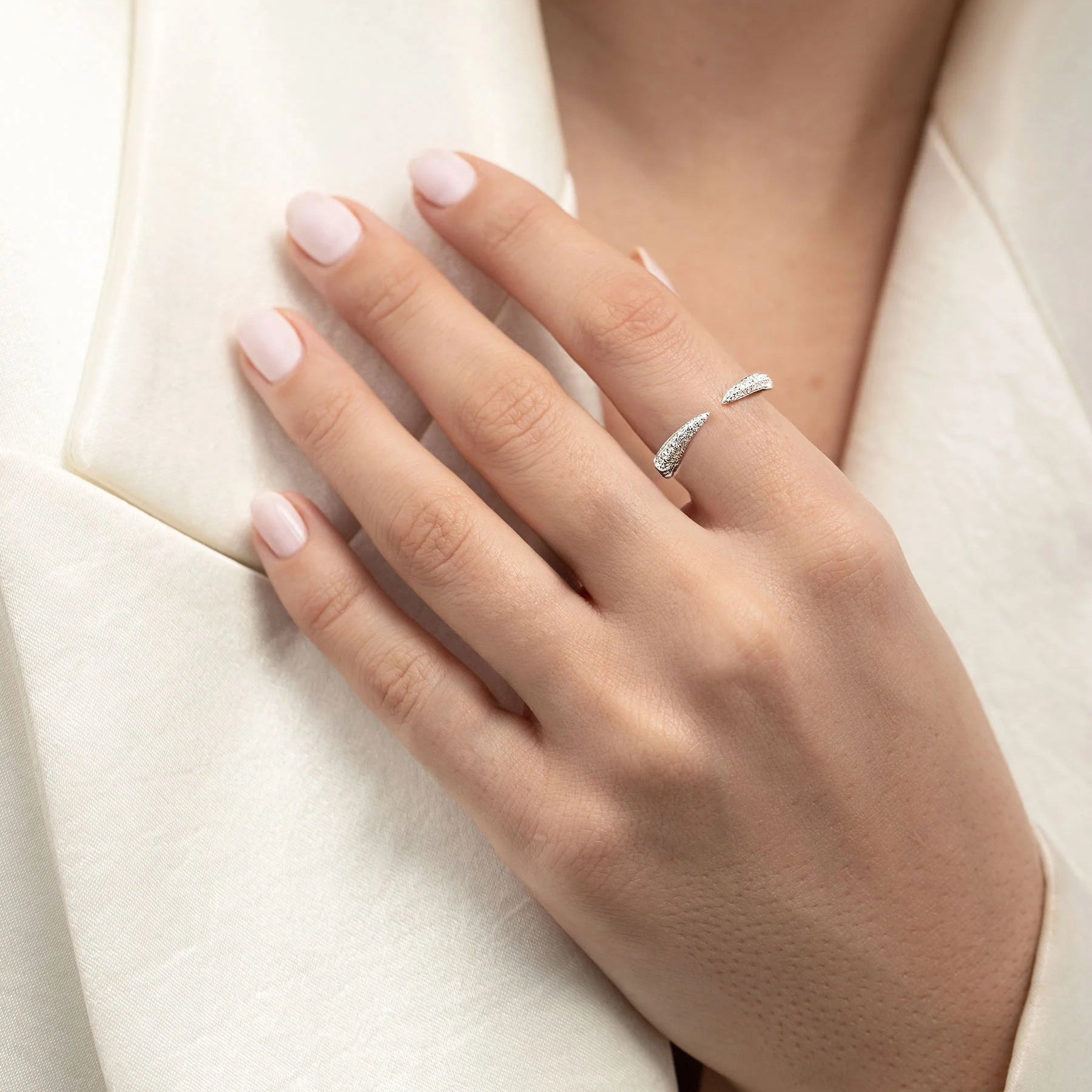 Triple Row Claw Silver Ring - ARTSY SILVER