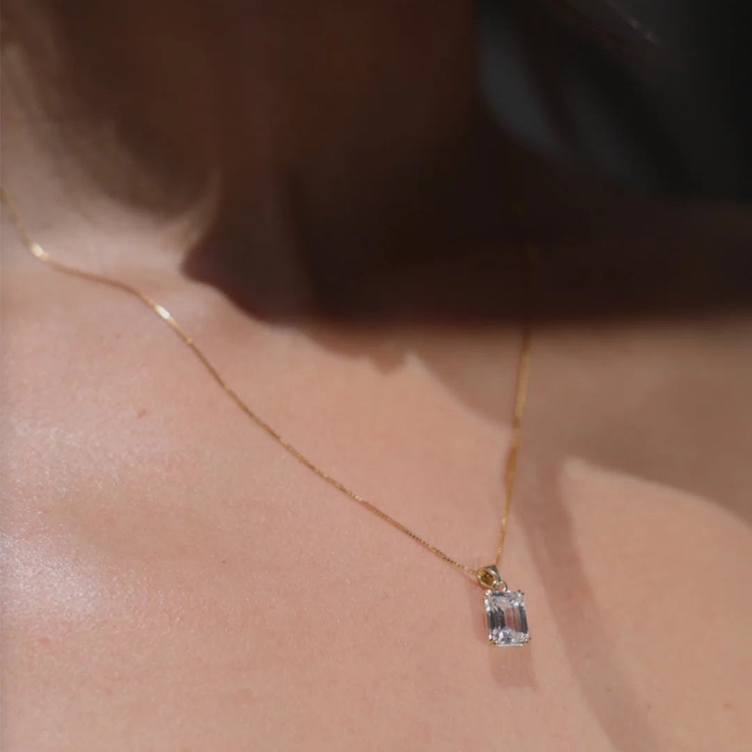 Love Me More White Zircon Necklace - ARTSY SILVER