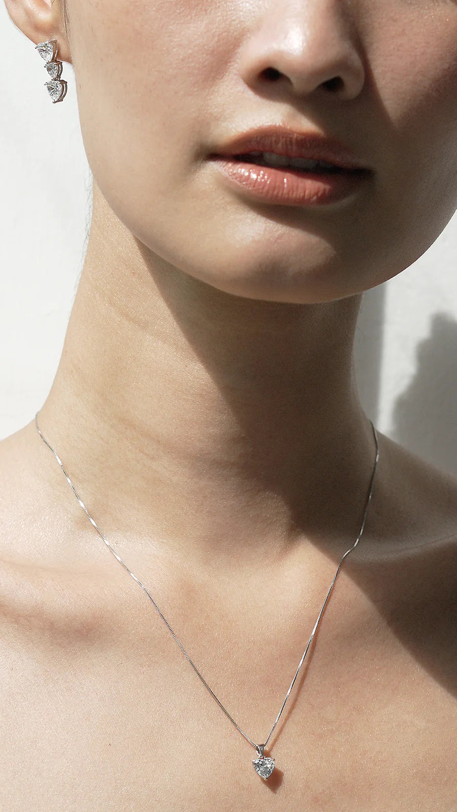 Love Silver Zircon Necklace