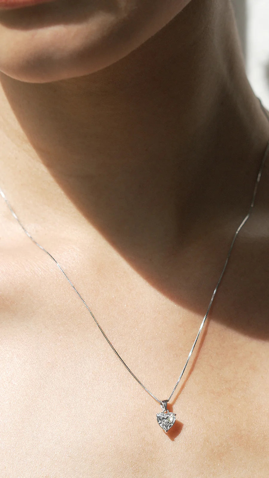 Love Silver Zircon Necklace